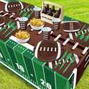 Football Party Decorations Football Party Supplies Tableware Set -24 guests Football Banners,Plate,Cup,Cutlery,Tablecloths for Super Sunday Touchdown Party Decoration