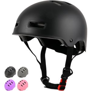 Adjustable Kids Bike Helmet for Boys Girls Youth, Kids Protective Helmets for Multi-Sports Skateboard Scooter Bicycle Cycling Skating (Small, Black)