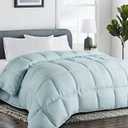 COHOME King Size Cooling Comforter, All-Season Quilted Down Alternative Duvet Insert, Luxury Hotel Breathable GentleSoft Comforter with Anti-Clump Tech & 8 Tab - Reversible - Aqua 92 x 102 inches