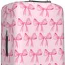 Travel Luggage Cover Pink Bows, High Elasticity Washable Travel Baggage Protector Case Fits 18-22 in