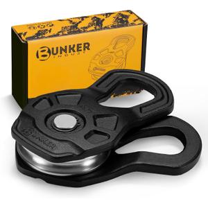 BUNKER INDUST 10T Winch Snatch Block, 22,000 lbs Towing Pulley Blocks for Synthetic Rope or Steel Cable, Offroad Recovery Winch Accessories for Truck, Tractor, ATV, UTV