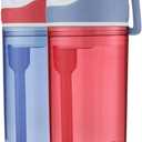 Contigo Snack Hero 2-in-1 Bottle Set - 4oz Snack Compartment & 13oz Spill-Proof Water Bottle - Red & Blue