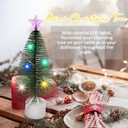 1/12 Scale Dollhouse Christmas Decorations 8inch Pre-Decorated Mini Desktop Christmas Tree, Miniature Wreath, Hats & Scarves Perfect Holiday Accessories for Dollhouse Decor