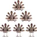 MorTime Turkey Candle Holder Set, Bronze Finished Metal Candleholders, Turkey Tealight Holders for Table Christmas Home Decoration, 6 Pack