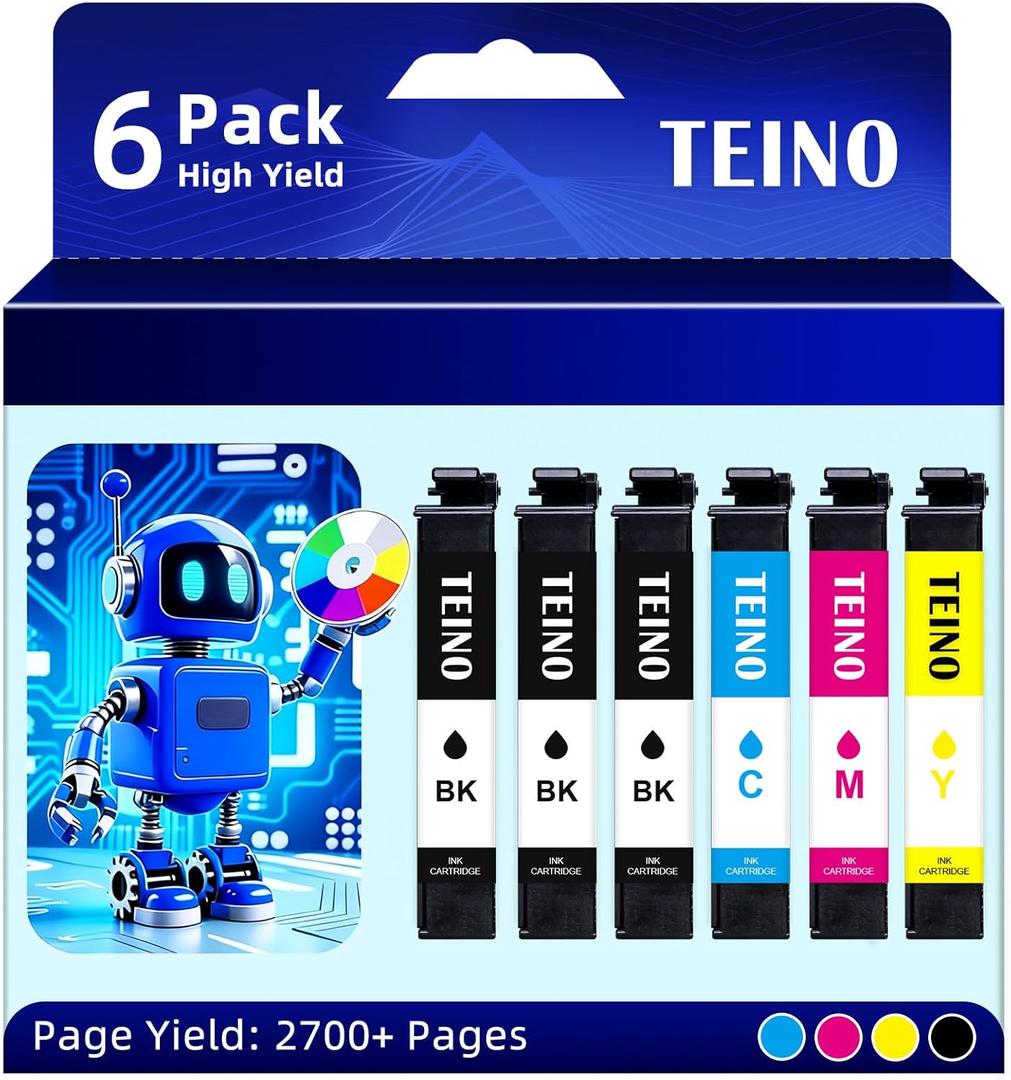 TEINO Remanufactured Replacement for Epson 232 232XL Ink Cartridges for Expression XP-4200, XP-4205, Workforce WF-2930, WF-2950 Printer (Replacement for Epson 232XL Ink Cartridges Combo Pack 6)