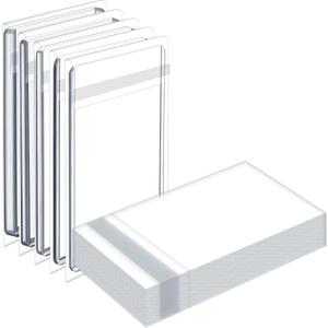 AmazingSpark 300 Pcs Resealable Team Bags for Trading Cards Holders 35-130pt, Fit Card Sleeves Sports Slabs Sleeves Plastic Collectible Slabs Protection