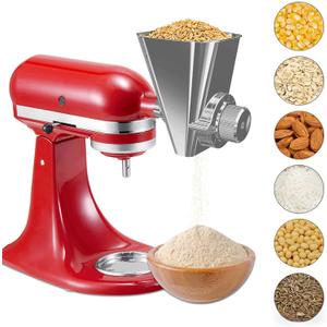 Grain Mill Attachment for KitchenAid Stand Mixer, All Metal Grain Mill Flour Mill for Kitchen Aid Accessories, Suitable for Grinding Non-Oily Dry Grain Corn, Coffee Bean, Millet, Wheat and Cereals