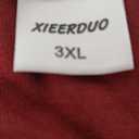 XIEERDUO Womens Tunic Tops to Wear with Leggings Long Sleeve Thumb Hole Shirts Crew Neck Curved Hem (3X-Large, H-burgundy)
