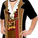 MISS FANTASY Pirate Shirt Women Men - Pirate Costume Outfits Halloween Unisex Adults (XL)