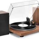 Record Player Turntable with 40W Speakers and Bluetooth Output Input for Vinyl Records,Vinyl Record Player with Built-in Preamp,AT-3600L Cartridge,USB Record,Pitch and Counterweight