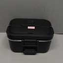 Electric Lunch Box for Adults with Temperature Display 80W Heated Lunch Boxes for Men with 1.8L Stainless Steel Container Electric Lunchbox for Work/Car/Truck-110V/12V/24V(Black)