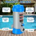RovPool Offline Pool Chlorinator, 9lbs Large Capacity Automatic Chlorinator, Durable Pool Chlorine Feeder with Adjustable Flow, Pool Chlorinator for Inground Pool, Above Ground Pool, Light Blue