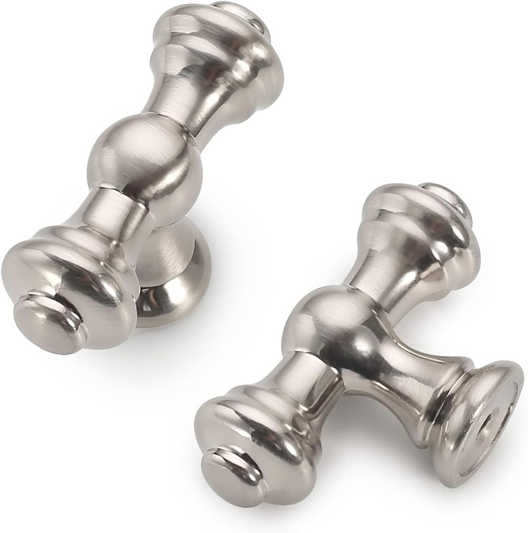 Asidrama 10 Pack Brushed Satin Nickel Kitchen Cabinet Knobs Dresser Knobs Drawer Knobs Cabinet Hardware Zinc Knobs for Dresser Drawers (Single Hole Knob)