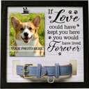 Dog Memorial Gifts for Loss, 9x9 Wooden Pet Loss Sympathy Frame with Collar Holder, Dog & Cat Remembrance Bereavement Gift, Rainbow Bridge Sympathy GiftForever in Our Hearts 1.0