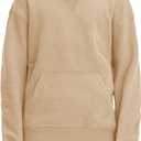 Haloumoning Boys' Fleece Hooded Sweatshirt Kids Long Sleeve Pullover Hoodies with Pocket (7-8 Years, Khaki)