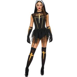 Spooktacular Creations Women Nun Costume, Nun Outfit Women, Adult Halloween Costume for Dress Up Cosplay Party (X-Large)