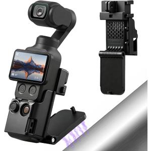 AMAZEAR Magnetic Mount Stand Compatible with DJI Osmo Pocket 4/3/Xtra Muse, Pocket4 Accessories Adapter Clamp Magnet Suction Case Holder on Desktop/Vertical Surface, 180 Adjustable Handle, Black