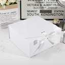 OEMVALATY 8-Pack Gift Boxes,9x9x4 Inch Magnetic Gift Boxes with Lids for Presents,White with Ribbon, Bridesmaid Proposal Box for Wedding, Storage, Birthday