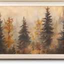 VIYYIEA Framed Wall Art for Living Room, Autumn Forest Canvas Prints, Vintage Home Decor, Landscape Painting Picture, Bathroom Wall Decor Gifts for Friends or Family -【Misty Forest】-(16L x 12W)