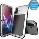for iPhone 16 Case Heavy Duty Metal Shockproof Tough Armour Silver