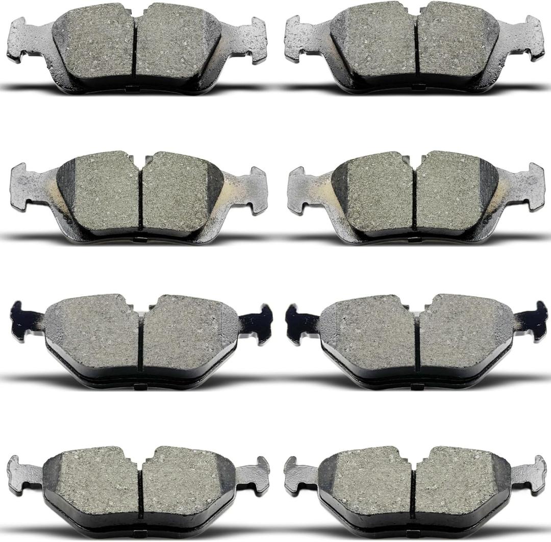 D763 D781 Front Rear Ceramic Brake Pads Set Fit For 1995-1999 BMW 318ti,For 2000 BMW 323Ci,For 1999-2000 323i,For 2001-2006 325Ci,For 2001-2005 325Xi,For 328Ci/Z4 (8 pcs)