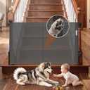 GRENFU Reinforced 50" Wide Retractable Baby Gates, Prevent Crawling Under