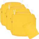 NettyPro Patio Chair Seat Cushion Covers Set 4, Waterproof Outdoor Furniture Cushion Slipcovers with Zipper and Tie, 24 x 24 x 4 Inch, Replacement Cover Only, Yellow