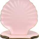 Spsyrine Pink Charger Plates, 13" Set of 6 Scalloped Seashell Plastic Table Chargers for Dinner Plates, Wedding, Thanksgiving Christmas Events, Party, Tabletop Decor.BK6P