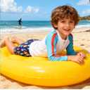 Boys Two Piece Swim Set Zipper Rash Guard Swimsuits Long Sleeve Bathing Suit for 4-12 Years (5-6 Years, Light Blue Paddleboard)