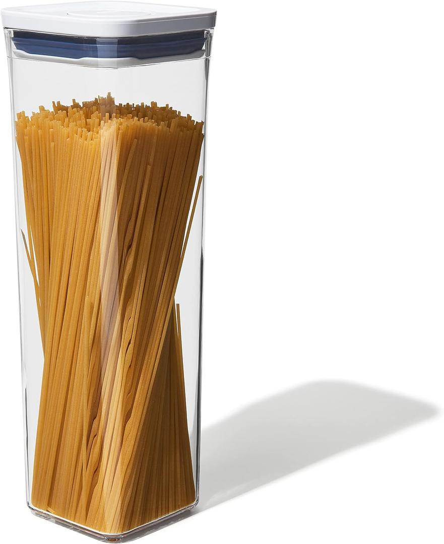 OXO Good Grips POP Container - Airtight Food Storage - Small Square Tall 2.3 Qt Ideal for spaghetti, linguini and lasagna