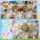 Honeydak 210 Pcs Easter Plates and Napkins Serve 30 Pastel Colorful Bunny 7" and 9" Rabbit Plates Napkins and Forks Tableware for Spring Holiday Easter Party Table Decor Supplies