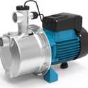 4/5 HP Smart Control Booster Jet Pump, 1000 GPH 115V Stainless Steel Shallow Well Pump with Automatic On/Off for Home, Garden, Farm Irrigation, and Sprinkler Systems, Enhanced Water Pressure