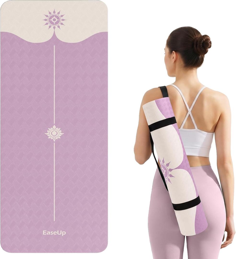 EaseUp Yoga Mat 73"x28"x0.4",10mm thick,Non Slip for Workout, Pilates