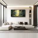 Large Green Forest Wall Art for Living Room Tree Pictures Sunshine Big Wall Decor Nature Landscape Canvas Print Oil Painting Home Framed Artwork Decoration Gifts for Bedroom Office 30"x60"