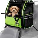 Funparts Motorcycle Dog Carrier Backpack Pet Riding Travel Carrier for Small Dogs Cats Under 18 lbs Escape-Proof High Ventilation for Street Glide Touring Trike Can-Am Models with Passenger Seat