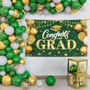 KatchOn, Green and Gold Graduation Decorations Class of 2025 - Huge, Pack of 76 | Congrats Grad Banner and Grad Balloon Boxes | 2025 Grad Balloons for 2025 Graduation Party Decorations