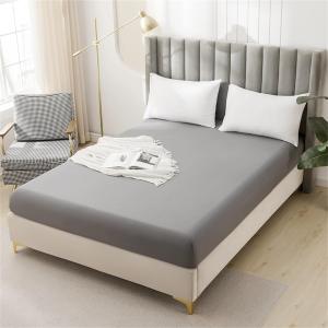 Fitted Sheet Microfiber, Brushed Finish, Wrinkle, Fade, Stain Resistant, One Fitted Bed Sheet (Large, Grey)