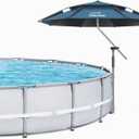 Above Ground Pool Umbrellas, Outdoor Pool Sunshade for Oval or Rectangular Swimming Pools, Multi-functional Patio Umbrella for Garden, Must have Pool Accessories (7.2FT)