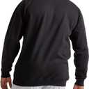 Champion Men's Powerblend Fleece Crew, Double Logo (Black)
