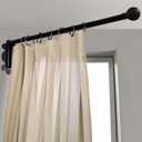 Swing Arm Curtain Rod, Black, 35.4'' Long, 1.1'' Diameter Pole, Rotate about 180 degrees, Detachable Ball Finial, 1 Piece