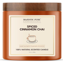 Majestic Pure Pumpkin Cinnamon Scented Candle with Upto 45+ Hrs Burn Time, 2-Wick Candle, Soy Wax Blend for Cleaner Consistent Burn, 10 oz Jar Candle with Room Filling Fragrance, Spiced Chai