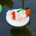 Floating Gnome Statue - Funny Relaxing Garden Gnome on Pool Float with Beer Bottle, Resin Water Figurine for Pond, Pool & Outdoor Decor, Novelty Gift