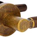 Walnut Wood Passage Door Lever, Keyless Function for Hallway and Closet Room Door Handle Zinc Alloy Base (1 Pack, Aged Brass, Passage)