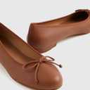 SM New York Womens Zion Cognac Ballet Bow Flats 6M