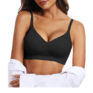 OEAK Womens Wireless Bras Comfortable Push Up Bra No Underwire Bra Full Support Lift Bralette Everyday Seamless Tshirt Bras, L