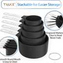TILUCK Measuring Cups & Spoons Set, Stackable Cups and Spoons, Nesting Measure Cups with Stainless Steel Handle, Kitchen Gadgets for Cooking & Baking (Black) (5+5)