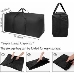 B
Extra Large Storage Bag for Moving Travel Bag Waterproof Large Moving Bag with Double Zippers and Reinforced Handles Large Capacity Duffle Bag for Moving Traveling Home Storage Packing, 2X160L, 39.37
 (4 Count)
