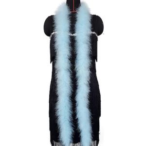2 Yards 20g Fluffy Marabou Feather Boa for DIY Craft Sewing Trim Home Wedding Party Decoration-Light Blue