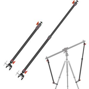 Neewer Camera Slider Support Arm Stabilizer, 2-Pack Adjustable Tripod Stability Arm for Increasing Stability in Aluminum Alloy, Extendable Poles for Camera Video Slider Rail with C Clamps and BallHead