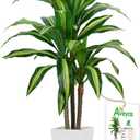 Aveyas 4ft Artificial Dracaena Tree for Home Decor, 4 Feet Real Touch Large Faux Plant Fake Silk Floor Trees with Pot for Indoor Outdoor House Living Room Office (4 ft Tall Including Raised Pot)
